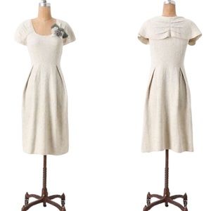Anthropologie Moth Florist Arrangement Jacquard Knit Rosette Midi  Dress - S